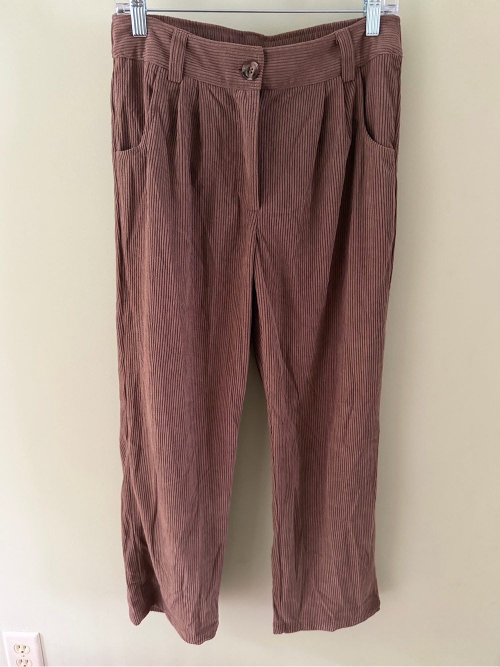 Halara Brown Corduroy Pants Medium Petite NWT